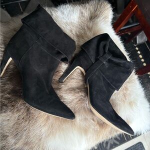 Calvin Klein Black Suede Heeled Boots